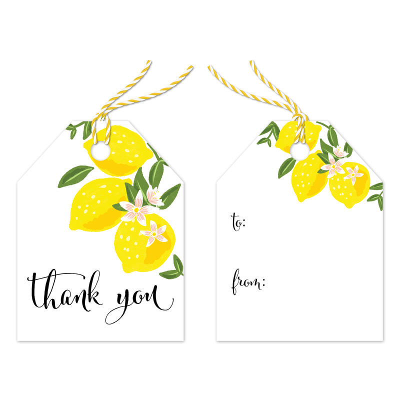 Lemon Print Thank You Gift Tags Pro Supply Global