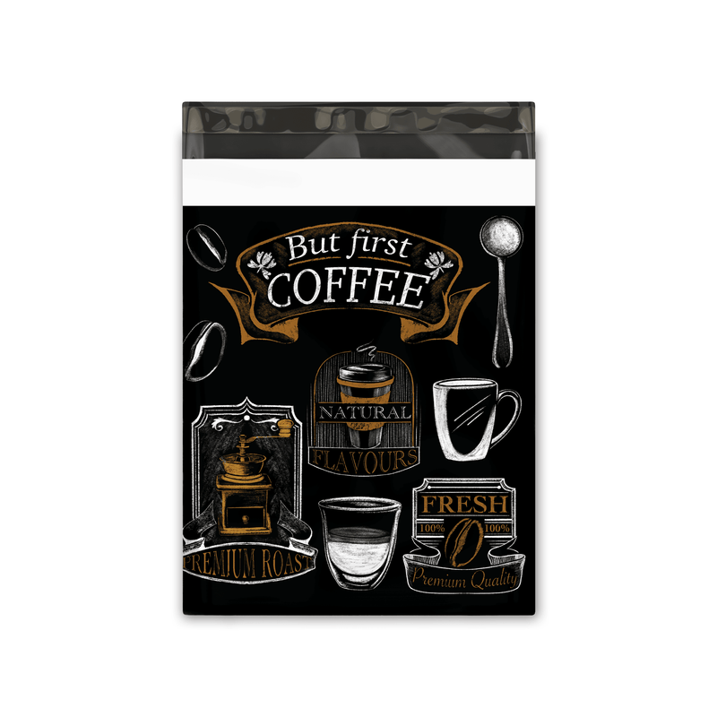 10x13 Coffee Shop Designer Poly Mailers Shipping Envelopes Premium Printed Bags - Pro Supply Global