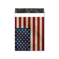 10x13 Rustic American Flag Designer Poly Mailers Shipping Envelopes Premium Printed Bags - Pro Supply Global