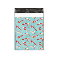 10x13 Candy Canes Designer Poly Mailers Shipping Envelopes Premium Printed Bags - Pro Supply Global