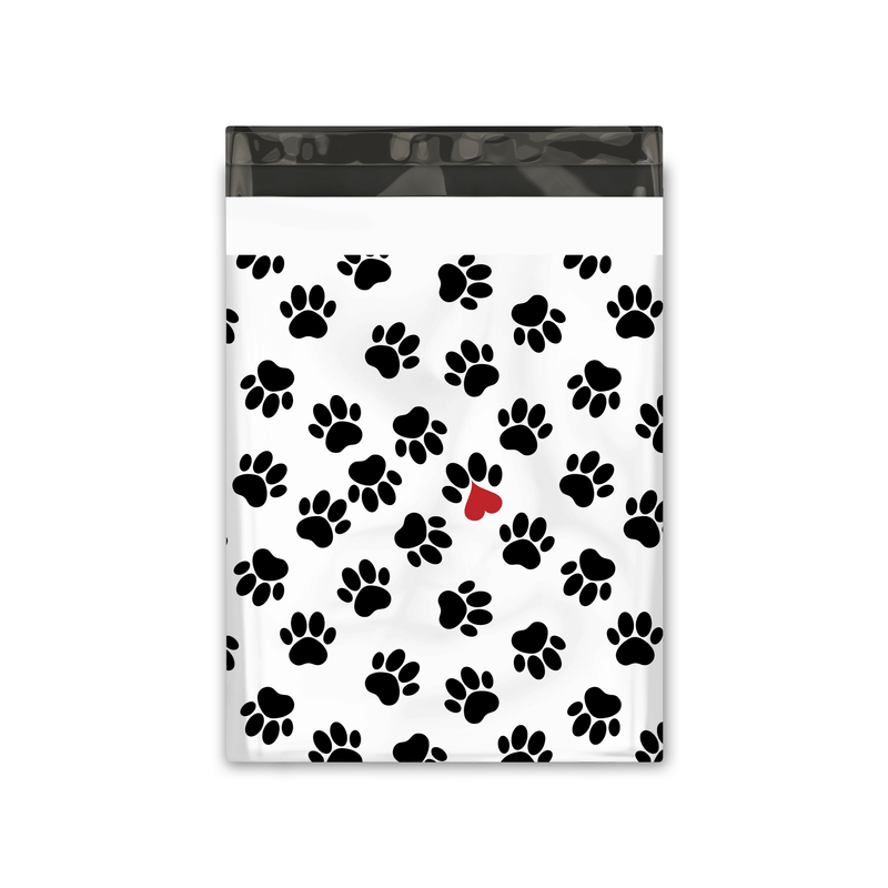 10x13 Paw Prints Designer Poly Mailers Shipping Envelopes Premium Printed Bags - Pro Supply Global