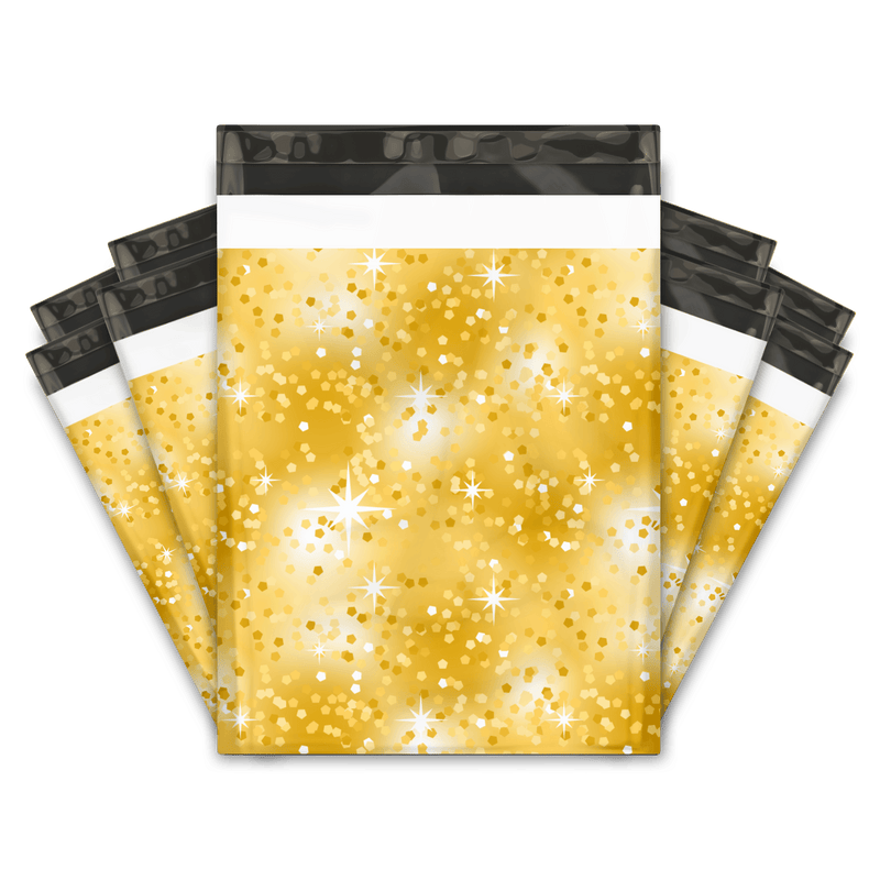 Gold Confetti Poly Mailers Shipping Envelopes Premium Printed Bags