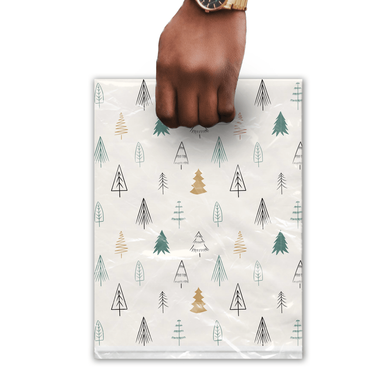 Buy 12x15 Fir Trees Designer Poly Plastic Merchandise Bags