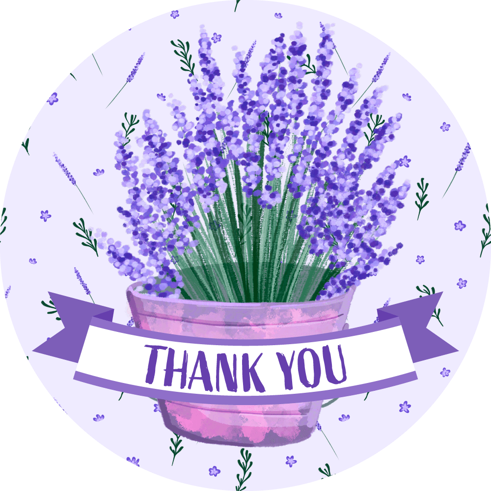 Lavender Thank You Stickers - Pro Supply Global