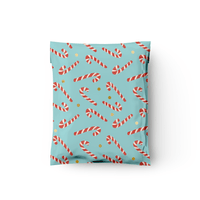 10x13 Candy Canes Designer Poly Mailers Shipping Envelopes Premium Printed Bags - Pro Supply Global