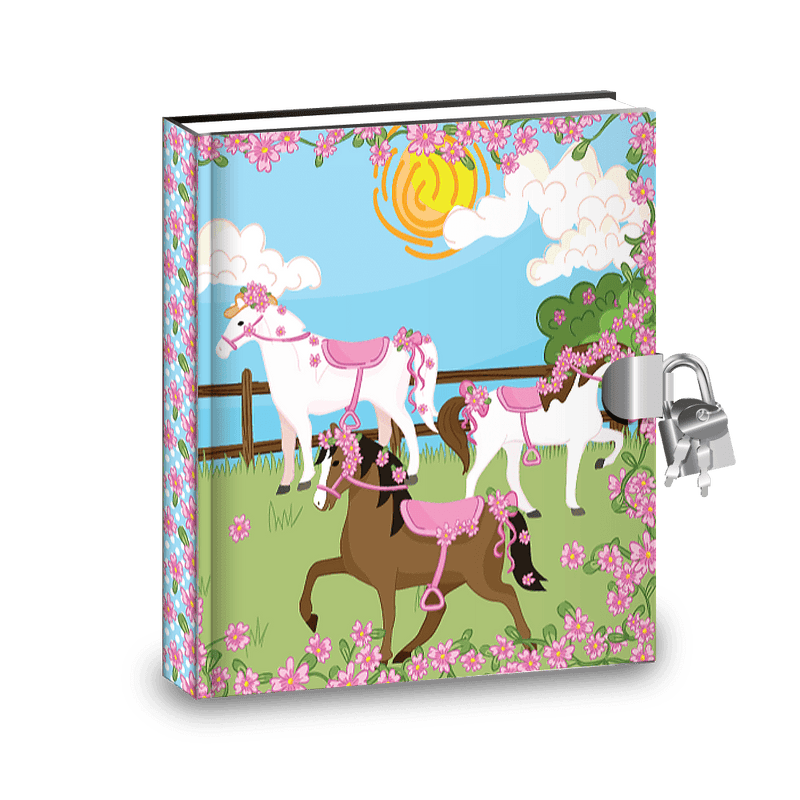 Pink Horses Diaries with Sticker and Activities Pro Supply Global