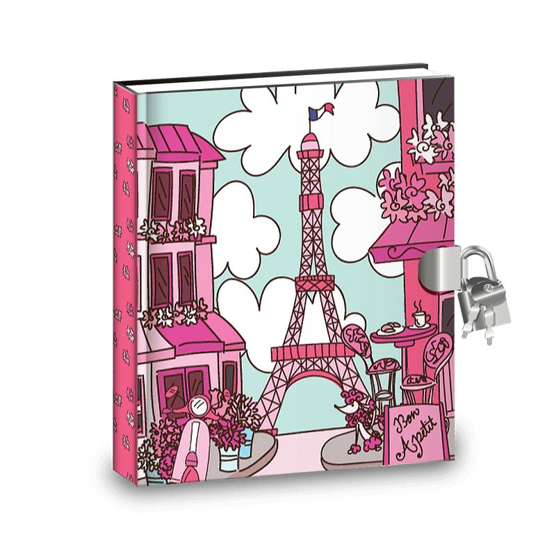 Value Packs of Kids Pink Paris Diary w/Lock, Stickers & Activities