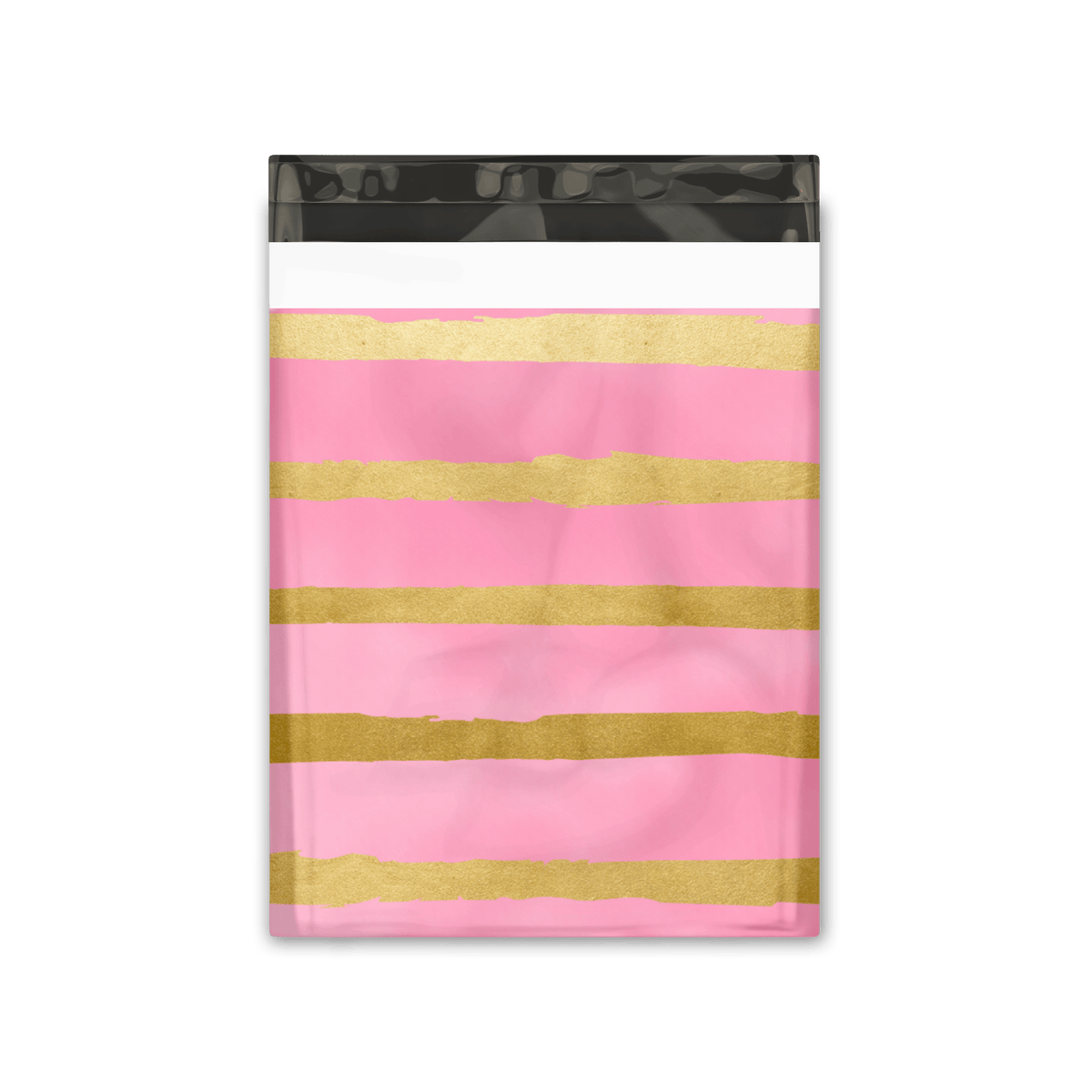 10x13 Pink and Gold Stripes Designer Poly Mailers Shipping Envelopes Premium Printed Bags - Pro Supply Global
