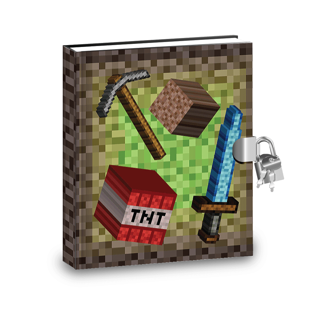 Pixel Mining Kids Diary With Lock
