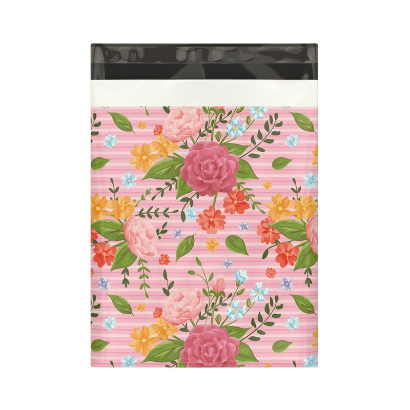 10x13 Floral Roses Designer Poly Mailers Shipping Envelopes Premium Printed Bags - Pro Supply Global