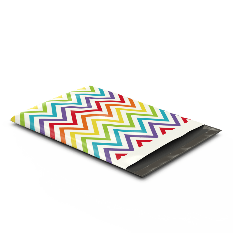 10x13 Rainbow Chevron Designer Poly Mailers Shipping Envelopes Premium Printed Bags - Pro Supply Global