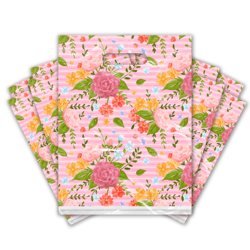 9x12 Floral Roses Designer Poly Plastic Merchandise Bags Premium Printed Bags - Pro Supply Global