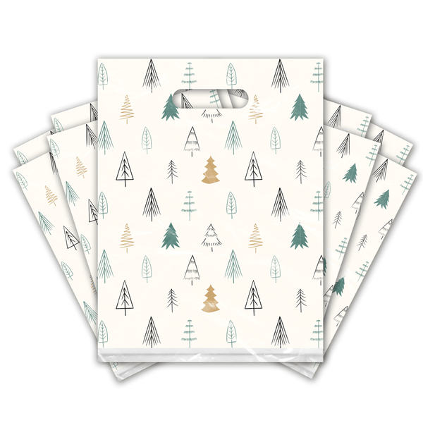 Fir trees Designer Poly Plastic Merchandise Bags Premium Printed Bags Pro Supply Global