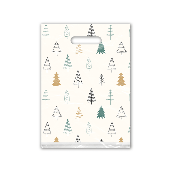 9x12 Fir Trees Designer Poly Plastic Merchandise Bags Premium Printed Bags - Pro Supply Global