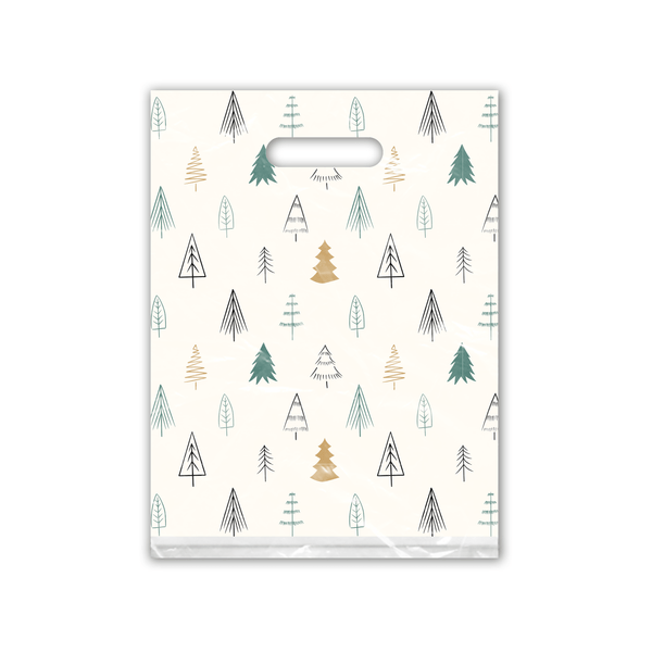 12x15 Fir Trees Designer Poly Plastic Merchandise Bags Premium Printed Bags - Pro Supply Global