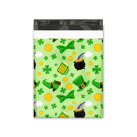 10x13 Lucky Shamrock Designer Poly Mailers Shipping Envelopes Premium Printed Bags - Pro Supply Global