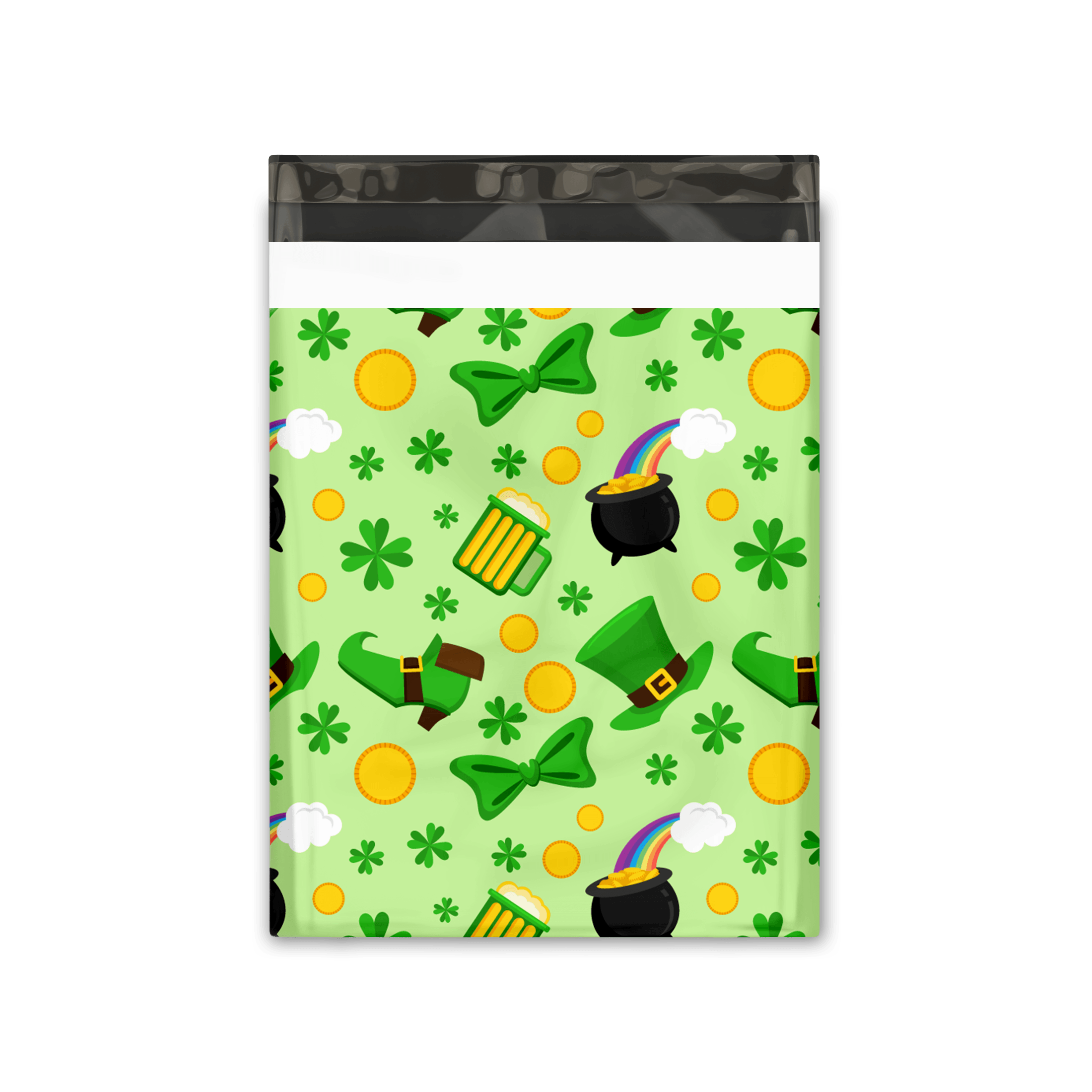 10x13 Lucky Shamrock Designer Poly Mailers Shipping Envelopes Premium Printed Bags - Pro Supply Global