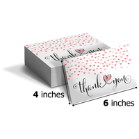 Hearts Designer Thank you Insert Cards Pro Supply Global