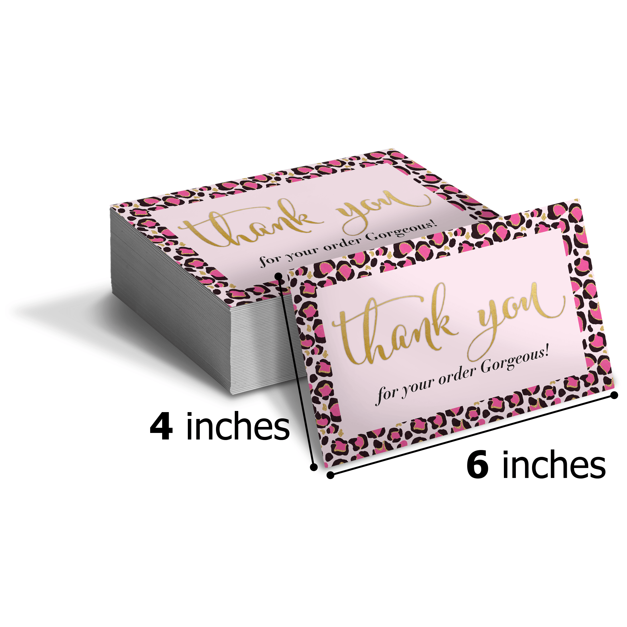 Pink Leopard Print Thank you Insert Cards Pro Supply Global
