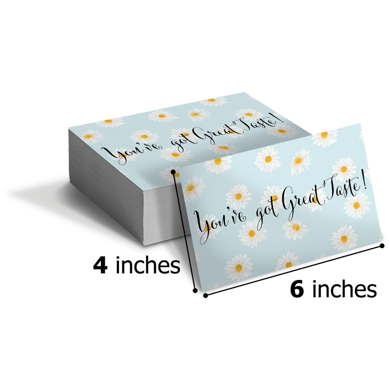 Great Taste Daisies Designer Thank you Insert Cards Pro Supply Global