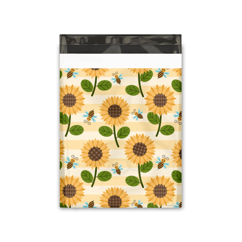 Sunflower and bees Designer Poly Mailer bags Pro supply Global