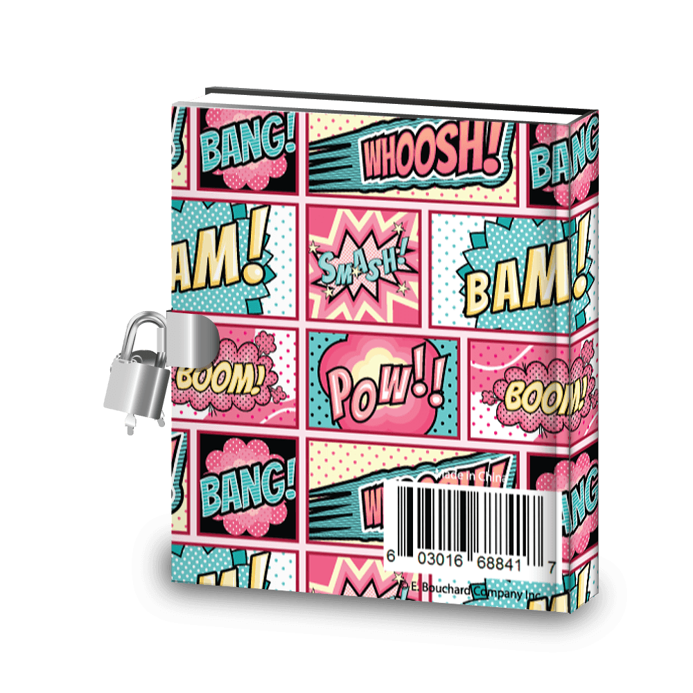 Value Packs of Kids Girl Superhero Comic Diary w/Lock, Stickers & Activities (Single, 10, 20 or 100 ct) - Pro Supply Global