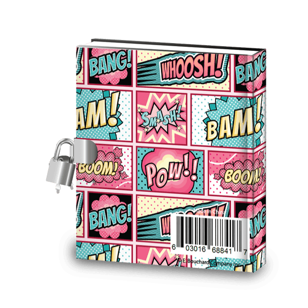 Value Packs of Kids Girl Superhero Comic Diary w/Lock, Stickers & Activities (Single, 10, 20 or 100 ct) - Pro Supply Global