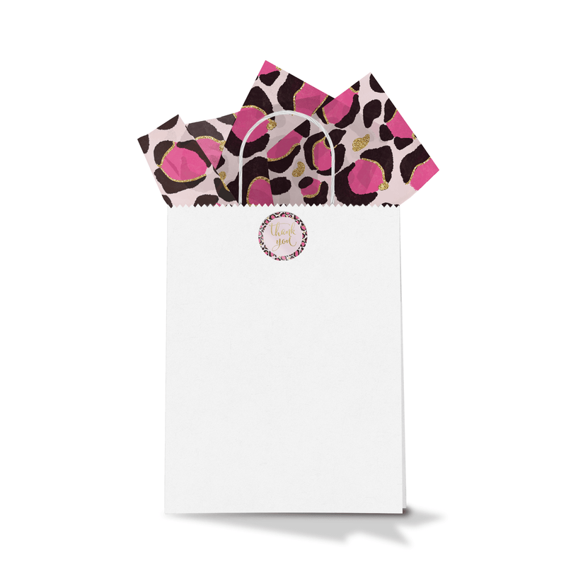 Pink Leopard Thank You Stickers - Pro Supply Global