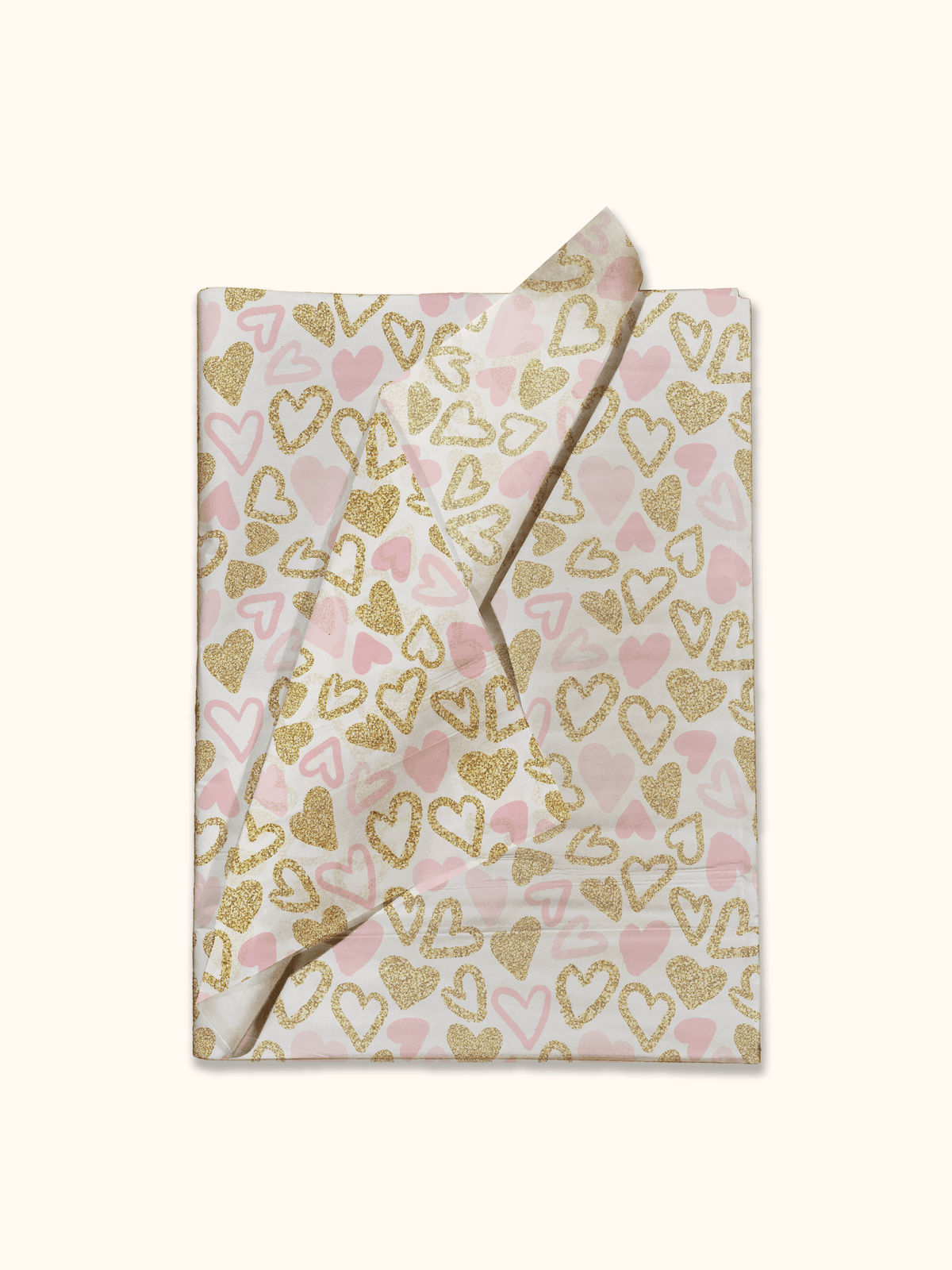 Pink and Gold Hearts Printed Tissue Paper Wrapping