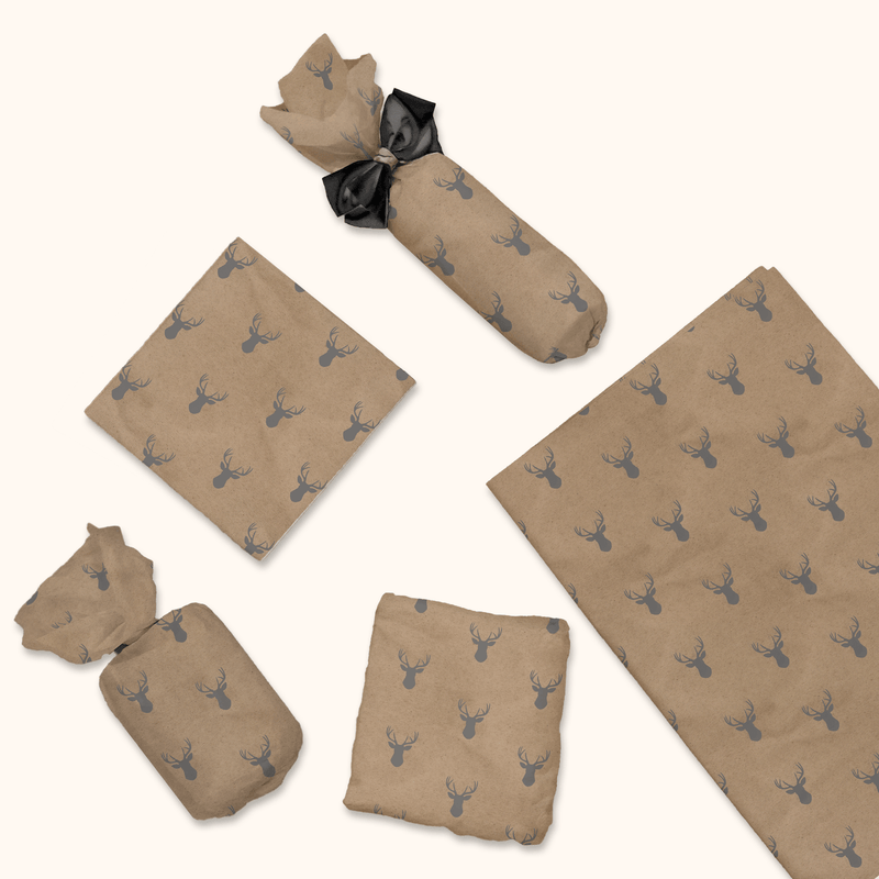  Charcoal Deer print tissue wrapping paper pro supply global
