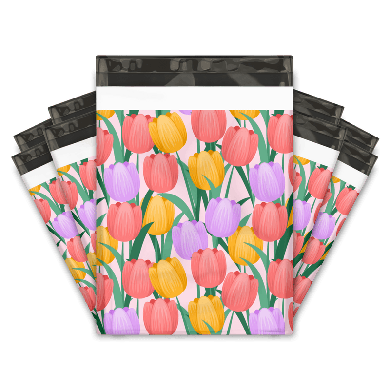Tulips Designer Poly Mailer Shipping Bags Pro Supply Global