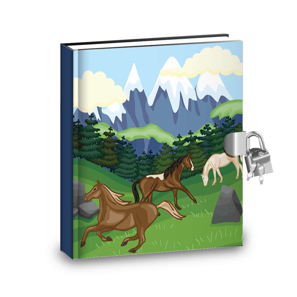 Wild Horses Kids Diary With Lock, Stickers & Activities