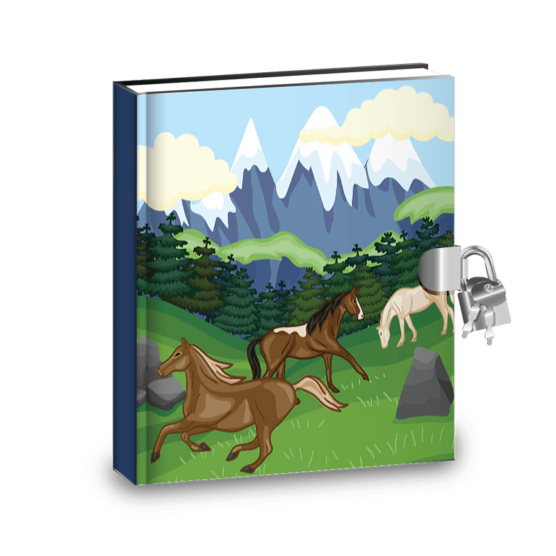 Wild Horses Kids Diary With Lock, Stickers & Activities